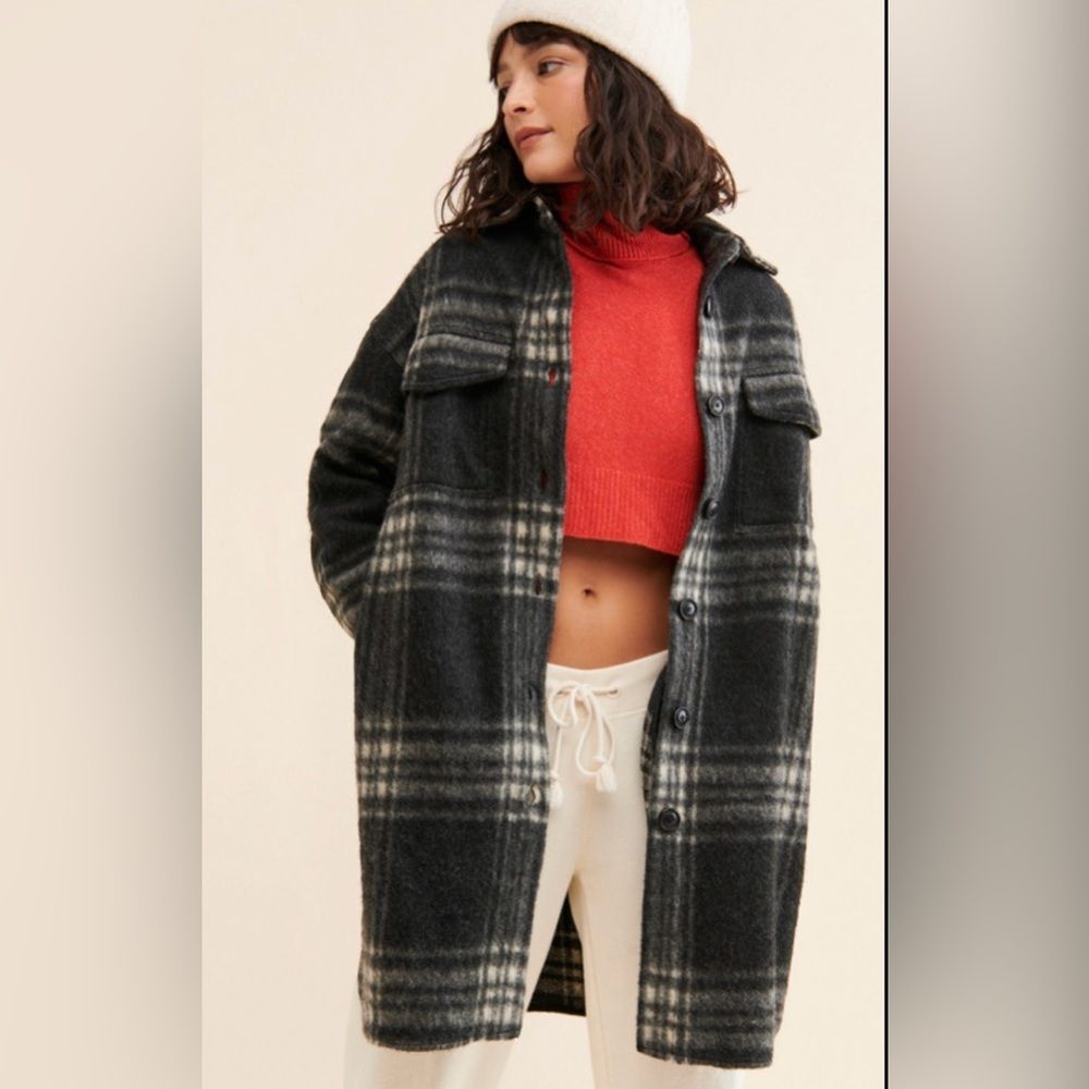 Faherty Black and Gray Plaid Women's Jacket - Picture 5 of 13